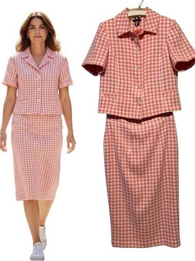 Tommy Hilfiger Gingham Plaid Two-Piece Skirt Set | Size 10/8